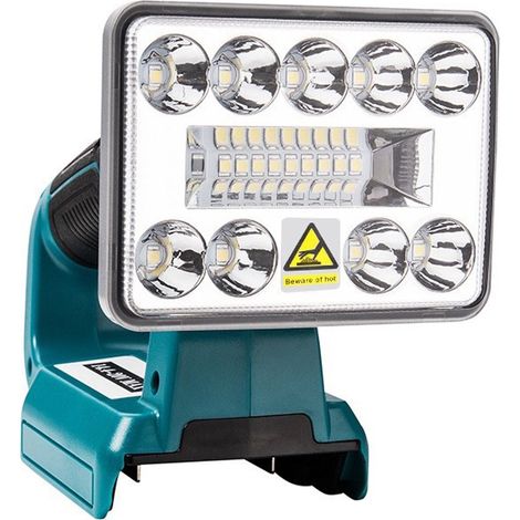 Lampe torche extérieure horizontale avec port USB compatible avec batterie Makita longueur 12,7 cm