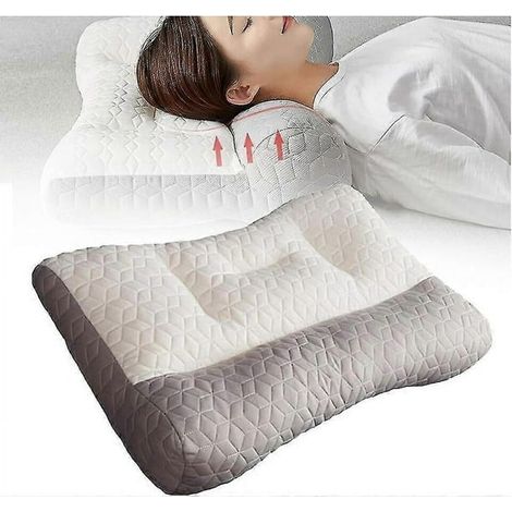 Coussin orthopédique anti-apnée du sommeil, oreiller de soutien cervical, coussin ergonomique pour dormir sur le dos, taie incluse, taille unique, confort profond. (1/3)