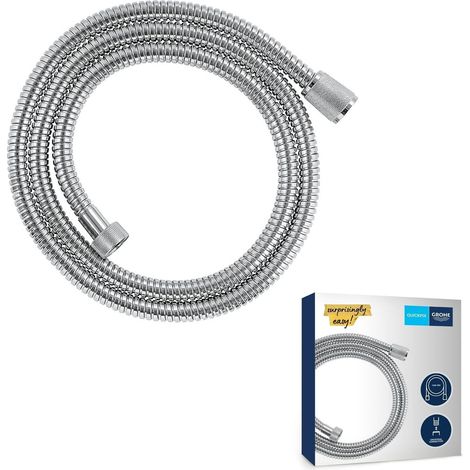 1 - Flexible De Douche - Tuyau Métallique - Anti-Pliures - Finition Brillante Chromée - Raccord Fileté Universel 1/2&34 - Pour Salle De Bains - Chromé - 150x1cm