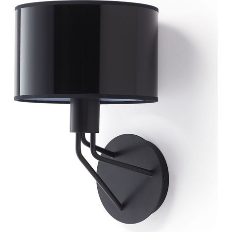 Aplique de pared DIAGONAL sintético E27 13 W Negro (1/3)