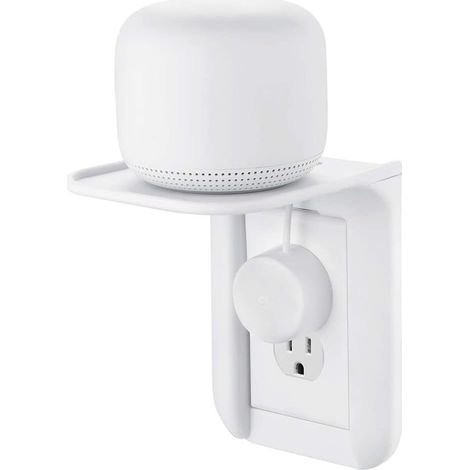 Kompatibel mit Echo/Google Wifi/Sonos Universal-Wandhalterung mit integriertem Kabelmanagement, Lautsprecher-Zubehörgestell (Weiß), 2 Stück (1/5)