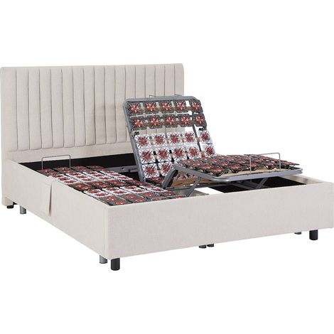 Rete relax elettrica deco 2 x 48 sospensioni- 2 x 70 x 190 cm Tessuto Beige  - NALU di DREAMEA