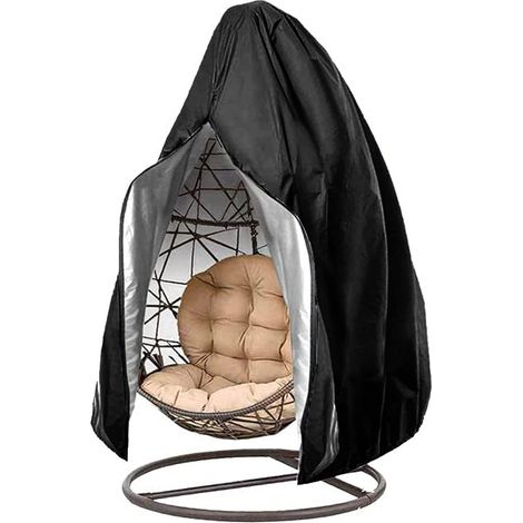 Housse pour fauteuil suspendu œuf 210D, compatible avec les fauteuils suspendus doubles œuf (230 x 200 cm) et les chaises suspendues de jardin. Housse pour support de fauteuil suspendu type cocon. (1/5)