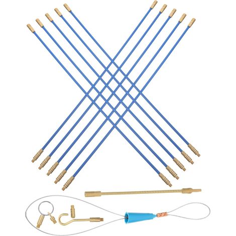 Kit de extractor de cables eléctricos de fibra de vidrio, varillas resistentes para paso de cables de pared, herramienta para electricistas y aficionados al bricolaje. (1/5)