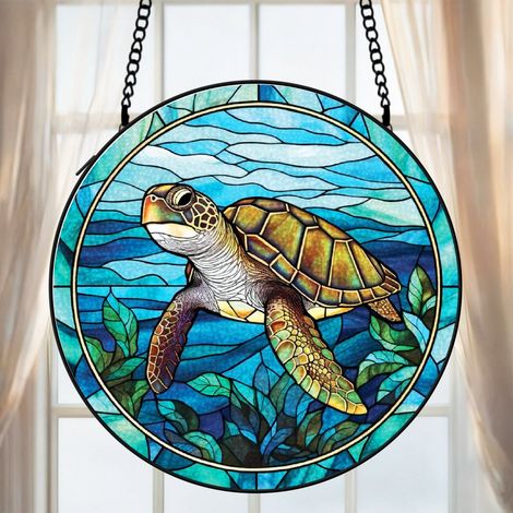 Attrape-soleil vitrail cheval 30 cm décoration suspendue fenêtre animal coloré cadeau (1/5)