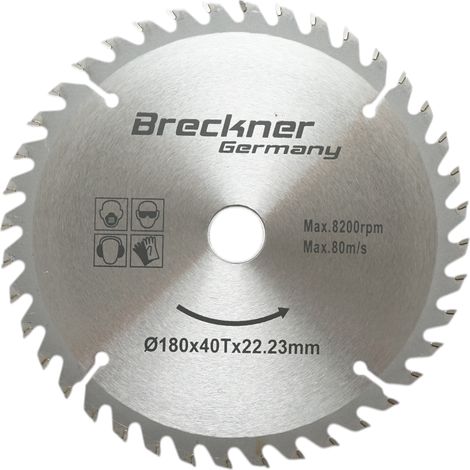 Disco circolare in widia per legno 180 × 22,23 mm, 40 denti, velocità massima 8.200 rpm Breckner Germany (1/3)