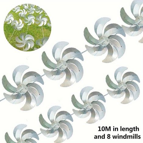 Ensemble de 8 girouettes réfléchissantes anti-oiseaux - Protection du jardin et de la terrasse contre les pigeons et autres oiseaux (1/5)