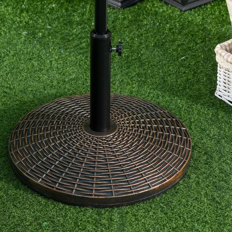 Runder Sonnenschirmständer mit Ballast, Ø 53 x 40 cm, Nettogewicht 25 kg, HDPE und schwarzer Bronzezement