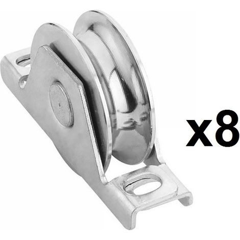 8 Roues gorge U sur roulement pour portail 16mm à encastrer - Ø80mm (1/2)
