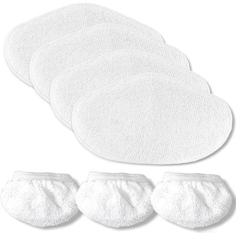 Serpillières Microfibres pour Polti Vaporetto PAEU0332 SV440 Double, SV450, SV460, 4 Lingettes Reutilisable de nettoyage, 3 PAEU0282 Sockettes de balai vapeur (1/5)