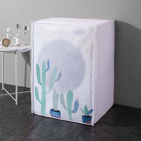 Copertura antipolvere per lavatrice e asciugatrice, impermeabile, con motivo a cartoni animati e sole, per cestello lavatrice, 60×65×85