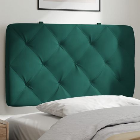 Kopfteil-Kissen Dunkelgrün 90 cm Samt vidaXL