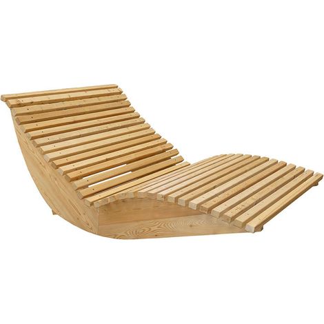 HOME DELUXE Wellenholzliege WOLGA - 120 cm Holzliege, Gartenliege, Designliege, Sonnenliege Holzliege, Gartenliege, Sonnenliege (1/5)