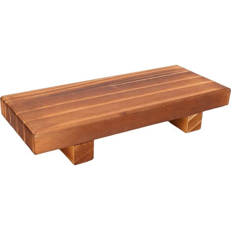 Support de piédestal multifonctionnel de petit plateau en bois de support en bois pour le comptoir de salle de bains de cuisine couleur marron (1/5)