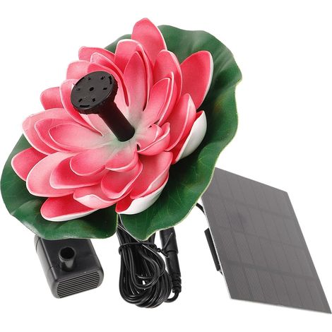 Fontaine Solaire Flottante de Lotus 7V 12W Couleur Cerise Rouge Décoration Extérieure pour Bassin Jardin et Piscine Fontaine de Piscine Flottante Ornement de Jardin Naturel (1/5)