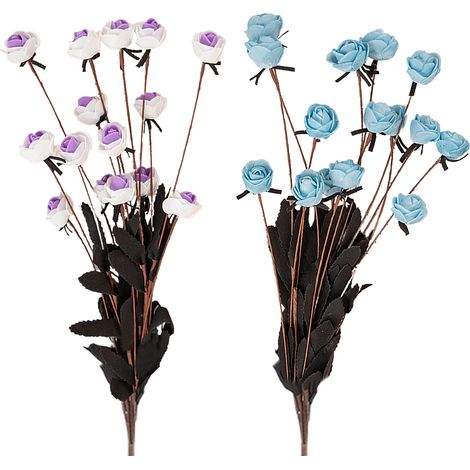 Roses Artificielles - 50 cm - Tige Flexible en Fil Métallique - Fleurs en PE Sans Pollen - Pour Décoration Intérieure Extérieure - Lot de 2 (1/5)
