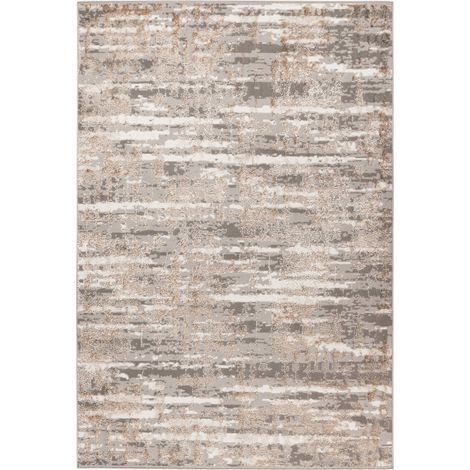 Tapis moderne argent beige poil court antidérapant - 170 x 120 cm (1/5)