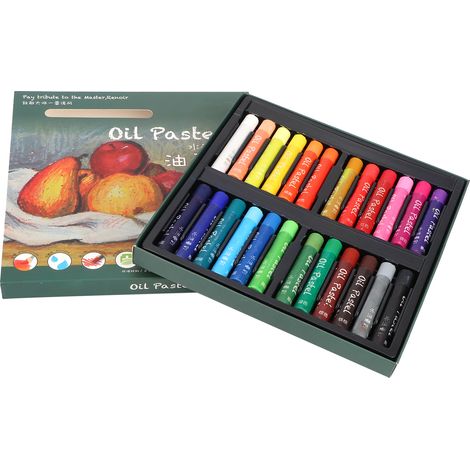 24Pcs Oil Pastel Washable HeavyColor Crayon Artist Student Graffiti Oil Painting Tool (1/5)