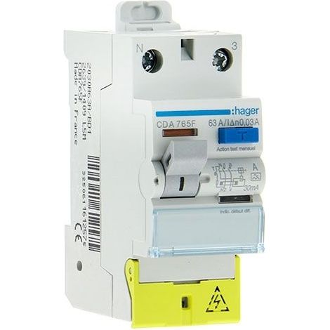 Hager CDA765F Doppelter Differenzschalter weiß 30 mA (1/4)