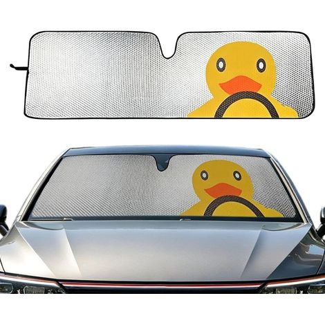 Pare-soleil pour pare-brise de voiture 127 x 40 cm Protection thermique Protection solaire pour pare-brise de voiture, SUV, camion, véhicule, stationnement extérieur estival (1/5)