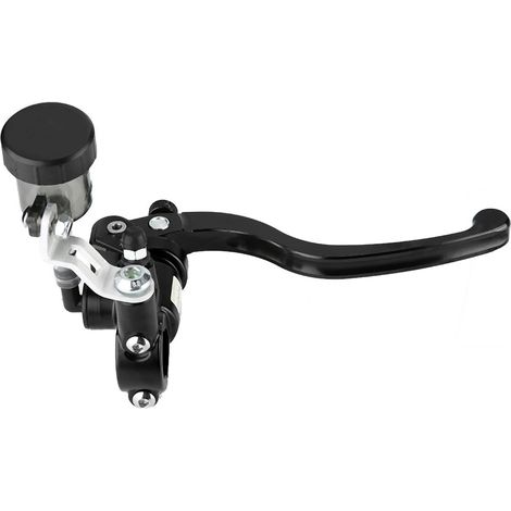 Levier d'embrayage hydraulique droit moto maître-cylindre pompe frein à poussée directe alliage aluminium CNC noir pour guidon 22mm scooter électrique kit 4 pièces (1/5)