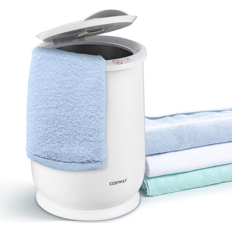 COSTWAY Bathroom Towel Warmer Bucket Portable Spa Hot Towel Heater-White (1/5)