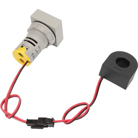 Voyant LED 2 en 1, mini ampèremètre/voltmètre numérique, lampe signalétique carrée (jaune) (1/5)