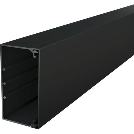 OBO Bettermann Canal de pared y techo con perforación en el fondo 2000x110x60 Cloruro de polivinilo negro intenso RAL 9005, 6022018