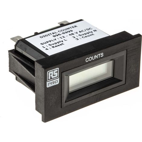 Compteur RS PRO Impulsion 12  48 V c.a./c.c. LCD 6 digits ( Prix pour 1 )