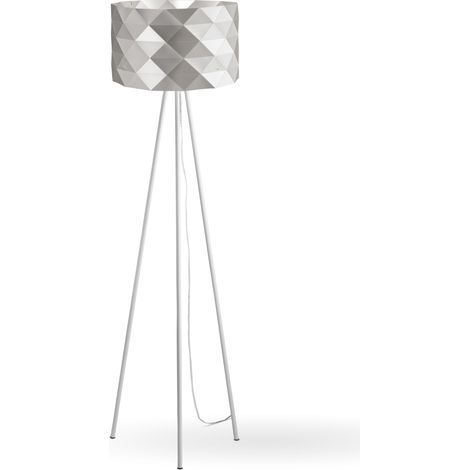 Piantana Moderna 3 Piediprisma Polilux ® Argento E Metallo 1 Luce E27 (1/2)