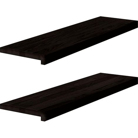 Marches d'escalier 2 pcs,Tapis d'escalier marron foncé 90x30x2 cm chêne massif CFW841965 (1/5)