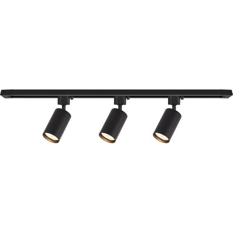 Kit rail 1 phase en saillie noir 1 m avec 3 spots GU10 10 W Tiger Milagro (1/5)