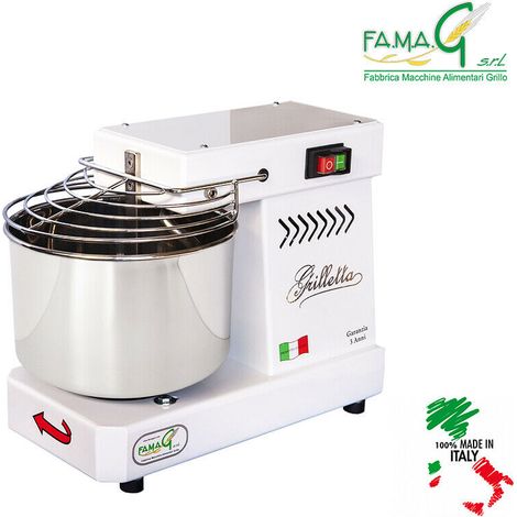 Impastatrice a Spirale Ribaltabile Vasca Estraibile 5Kg 350W Famag Grilletta IM 5S 10 Velocità