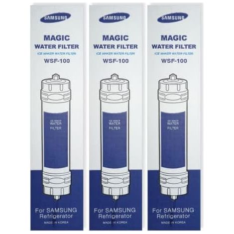 Pack de 3 Filtros de Agua Originales WSF-100 para Frigorífico Americano Samsung