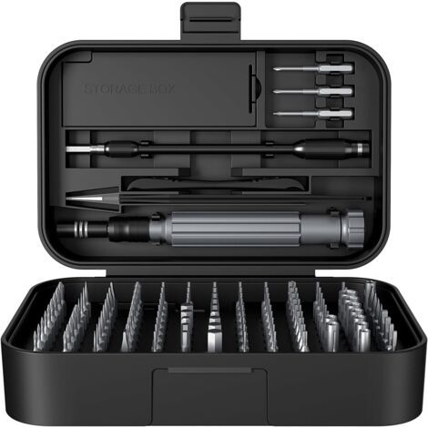 150-in-1 Precision Screwdriver Set, Portable Screwdriver Set with 120 Magnetic Bits, Hex Screwdriver for Phone, Laptop, PC, Watch, Glasses, Black