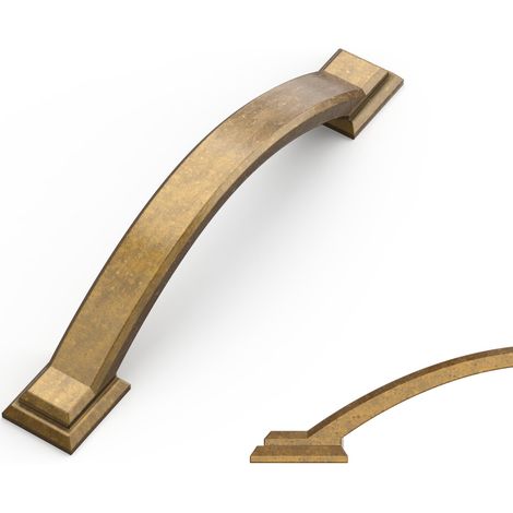Ensemble de 10 poignées de meubles de cuisine vintage, couleur bronze, entraxe de 96 mm, poignées en alliage de zinc avec vis, convenant aux bureaux, tiroirs, armoires et placards. (1/5)