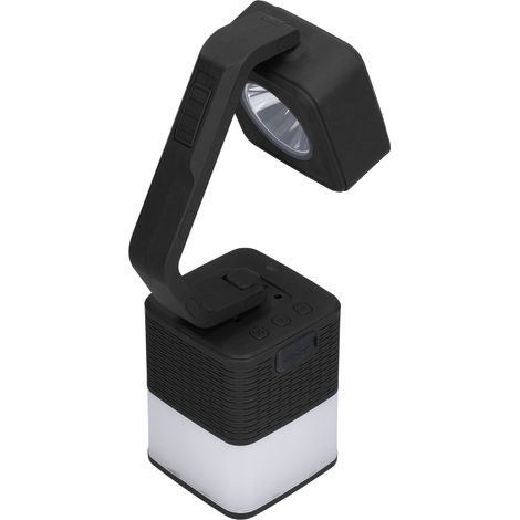 Lampe extérieur camping tente, éclairage polyvalent USB, lampe torche enceinte batterie intégrée noire (1/5)
