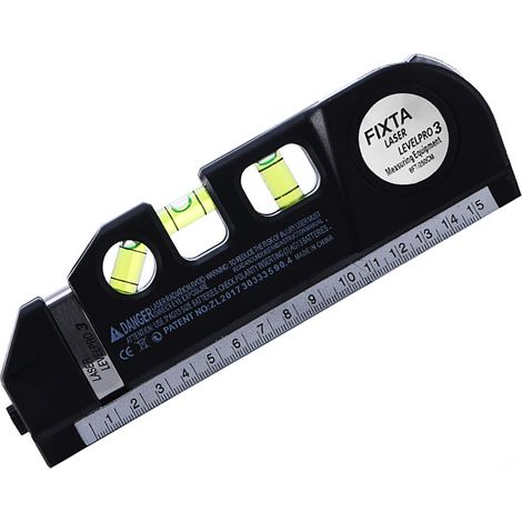 Niveau Laser 3 Lignes, Mètre Ruban Flexible Précis, Conception Ergonomique, Niveau à Bulle Ligne Laser Exacte (1/5)