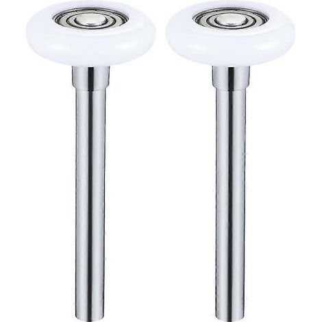 Lot de 2 roulettes de porte de garage en nylon avec tige. roulettes de rechange pour porte de garage (1/2)