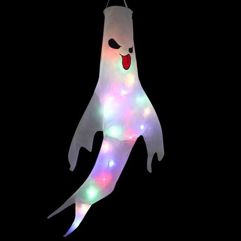 Drape Fantôme Halloween - Drape Extérieur avec LED Intégrée - Pour Jardin Cour Extérieure - 60 x 120 cm - 1 Pièce (1/5)