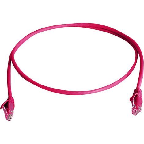 Telegärtner 100008898 RJ45 Câble réseau, câble patch CAT 6 7.5 m rouge ignifuge, avec manchon de pro (1/3)
