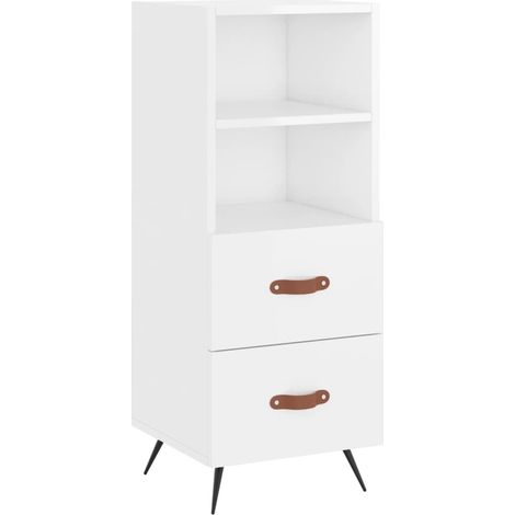 Maison Exclusive - Credenza Bianco Lucido 34,5x34x90 cm in Legno Multistrato
