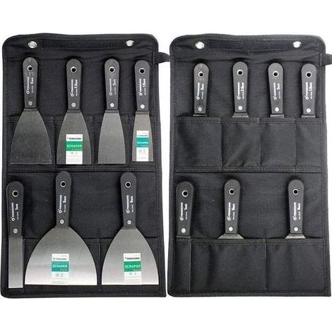 Couteaux à Enduire Jeu de Spatules en Acier Ensemble de Couteaux à Mastic Lot de 7 pièces Avec Sac De Rangement Grattoir Mural Poignée En Plastique Antidérapant (1/5)