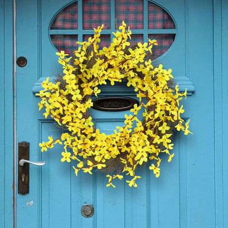 Guirlande Artificielle - Couronne de Fleurs et Feuilles pour Décoration Murale Fenêtre Porte - Idéale pour Mariage Fête Intérieur Extérieur - 1 Pièce (1/5)