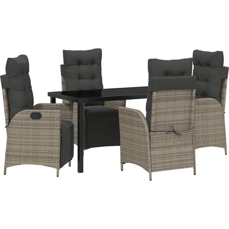 Maison Exclusive - Conjunto de Comedor de Jardín 5 pcs Gris ratán (1/5)