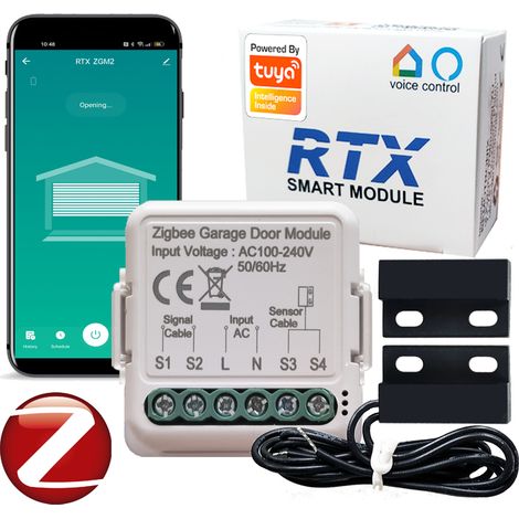 Module de contrôle de porte de garage intelligente RTX ZIGBEE TUYA + capteur Reed