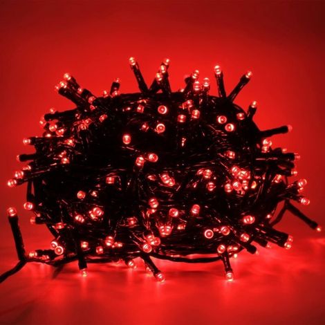 Guirlande LED Intérieur/Extérieur, 5mm, 8 Modes d'Éclairage, Contrôleur 31V avec Mémoire, IP44 Étanche, Câble Vert, pour Noël, Fêtes et Décorations (Rouge, 5M 100LED) (1/4)