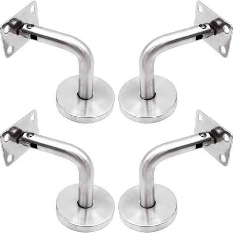 Staffe per corrimano da parete in acciaio inossidabile lucidato, supporto per scale con base di copertura, staffe per ringhiera da parete per pareti interne, soppalco, barra di supporto per corridoio, (1/5)