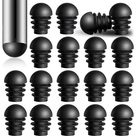 ZVD (24 piezas) Tapas de extremo redondas con insertos de tubo de plástico de 15,8 mm de diámetro exterior, tapas de extremo para patas de silla, protectores de tapón de tubo de plástico (1/4)