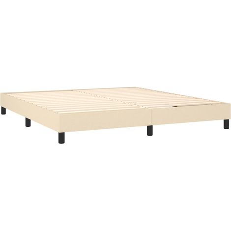 Somier de láminas sobre patas estructura de cama 180x200 cm tela crema TDL0207257